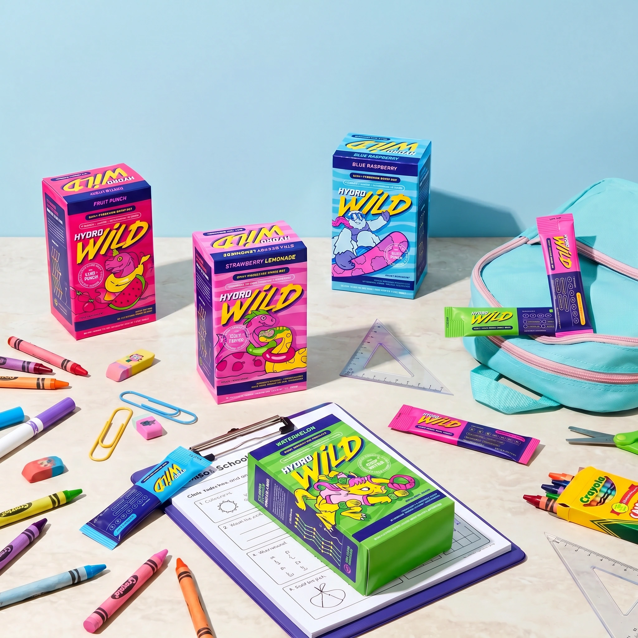 The full HydroWild family — all 4 flavors